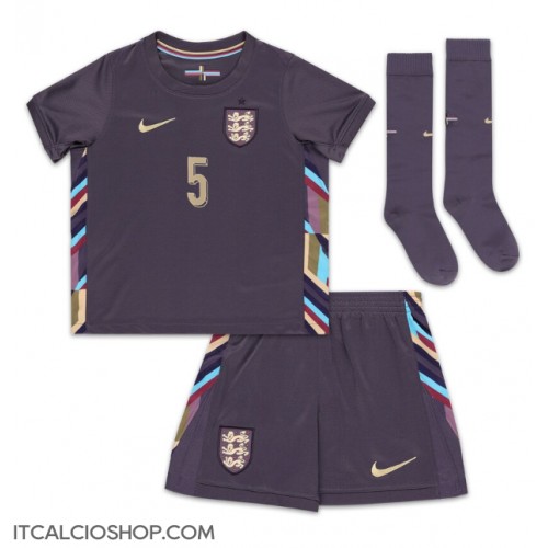 Inghilterra John Stones #5 Seconda Maglia Bambino Europei 2024 Manica Corta (+ Pantaloni corti)